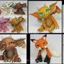 Polymer Clay Dragons and Fox