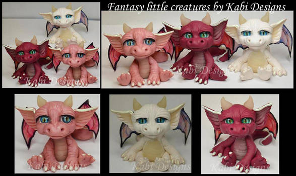 Little Dragons Handmade with polymer clay ooak