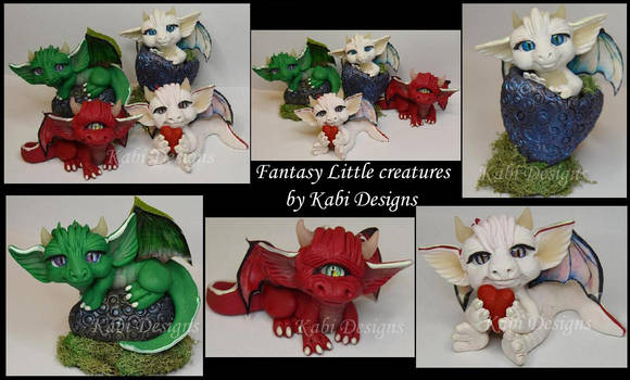 Little Dragons Handmade with polymer clay Cute