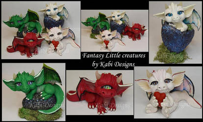 Little Dragons Handmade with polymer clay Cute