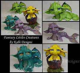 Littles Dragons Handmade with polymer clay Cute