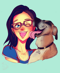 Commission: Cassie and Doggy