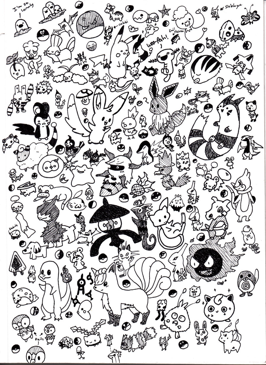 10 Creative Pokémon Doodle Coloring Pages to Print for Hours of Artistic Fun