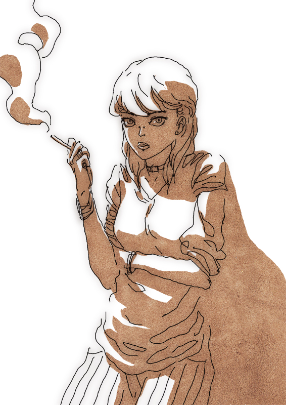 a Girl having a Smoke