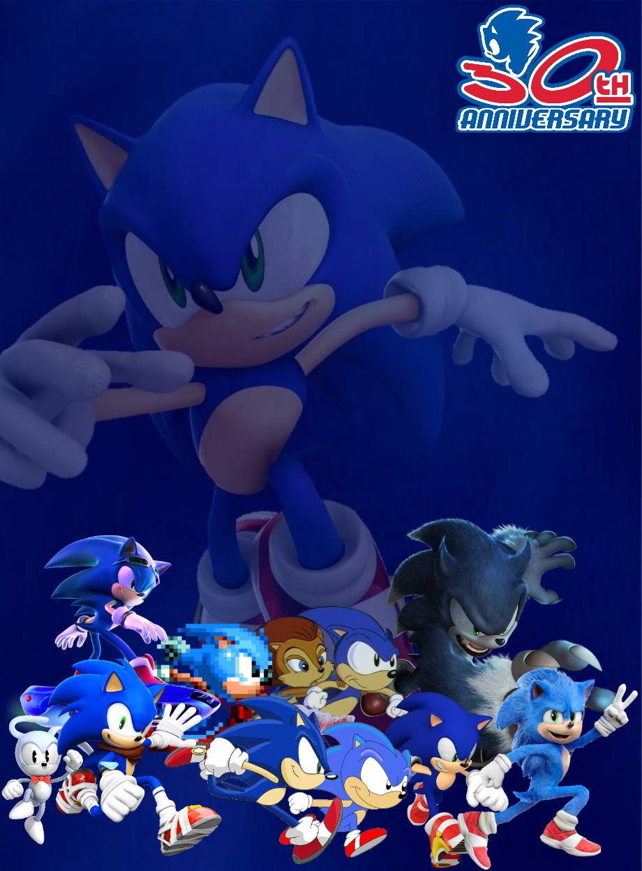 Classic Sonic: Sonic 30th (1991) by SKCollabs on DeviantArt