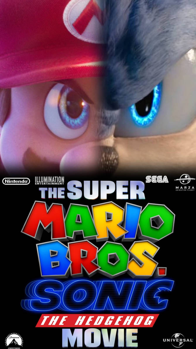 Super Mario Bros Sonic Movie Split Screen Poster by OthaBland on DeviantArt