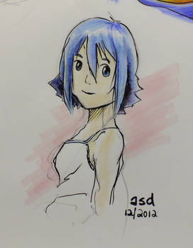 Blue marker sketch