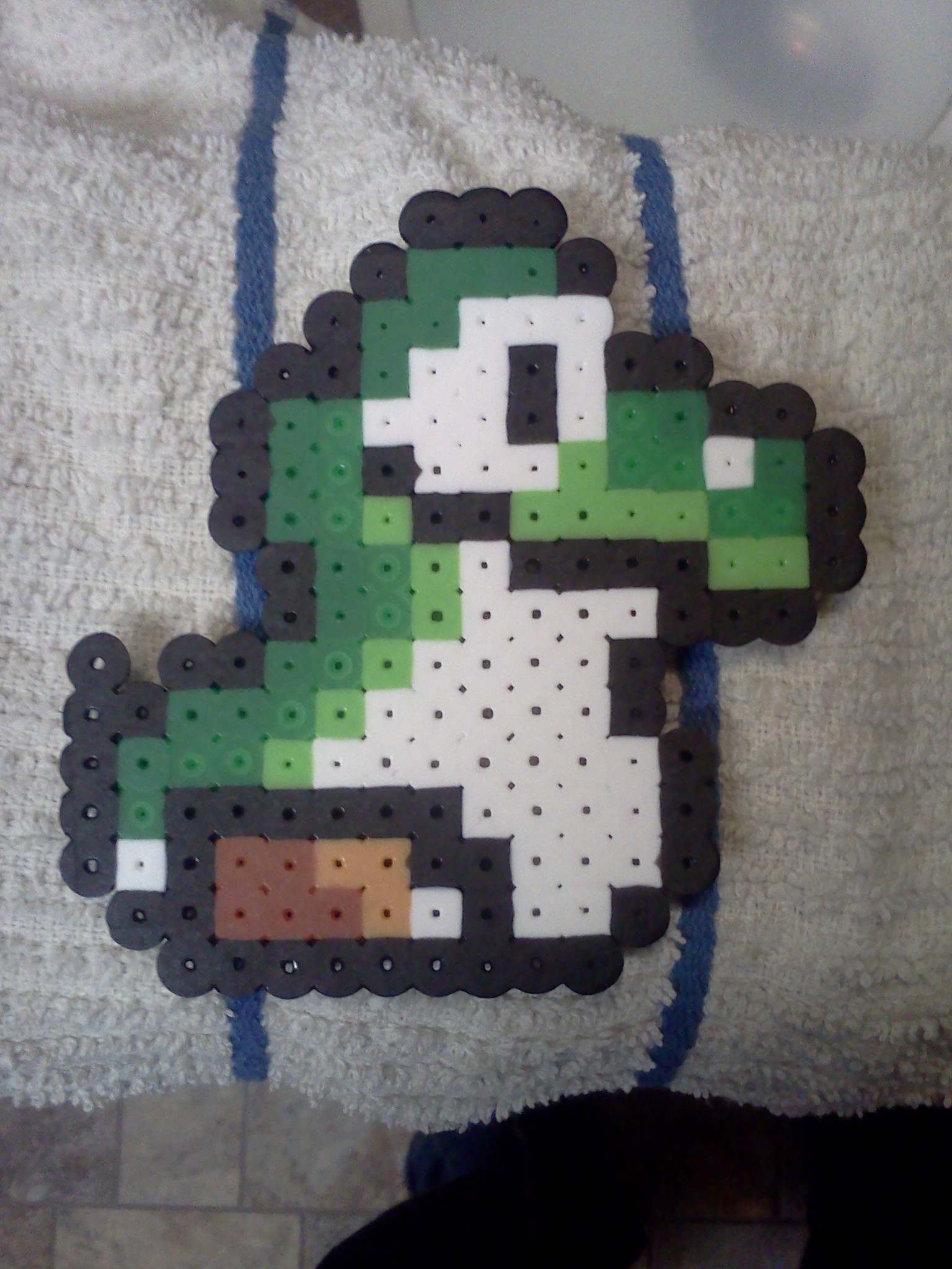 Pyssla Yoshi Perler Bead Baby Yoshi by bkknoll on DeviantArt