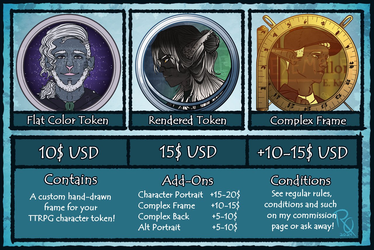 Token Frames commission chart 2024 - OPEN by RaptorQueen007 on DeviantArt