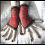 Red Leopard Fingerless Gloves