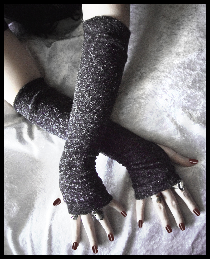 Granite Mohair Arm Warmers