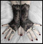 Arianna Long Lace Fingerless Gloves by ZenAndCoffee