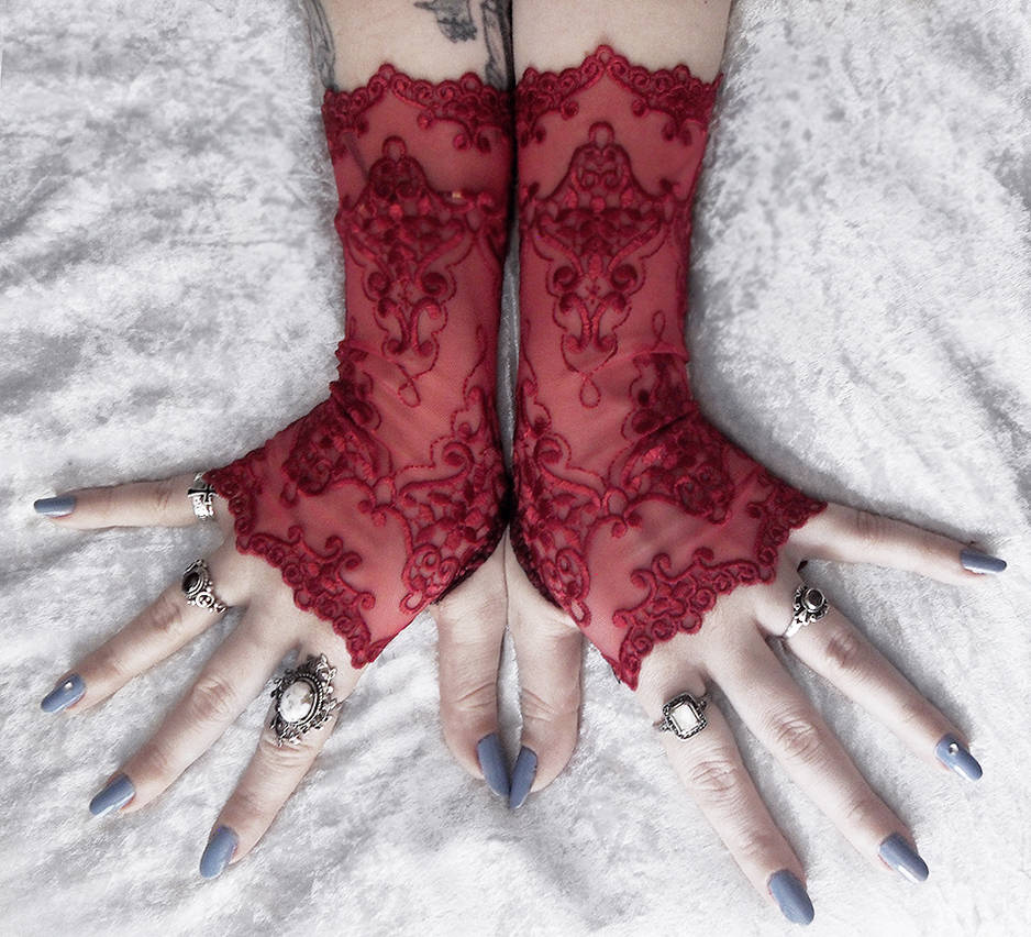 Ayanna Long Lace Fingerless Gloves by ZenAndCoffee