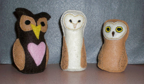 Three Plush Owls