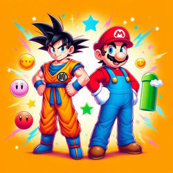 Goku with Mario 