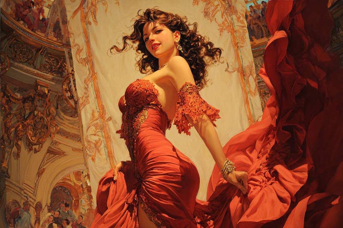 The Scarlet Dancer of the Gilded Hall