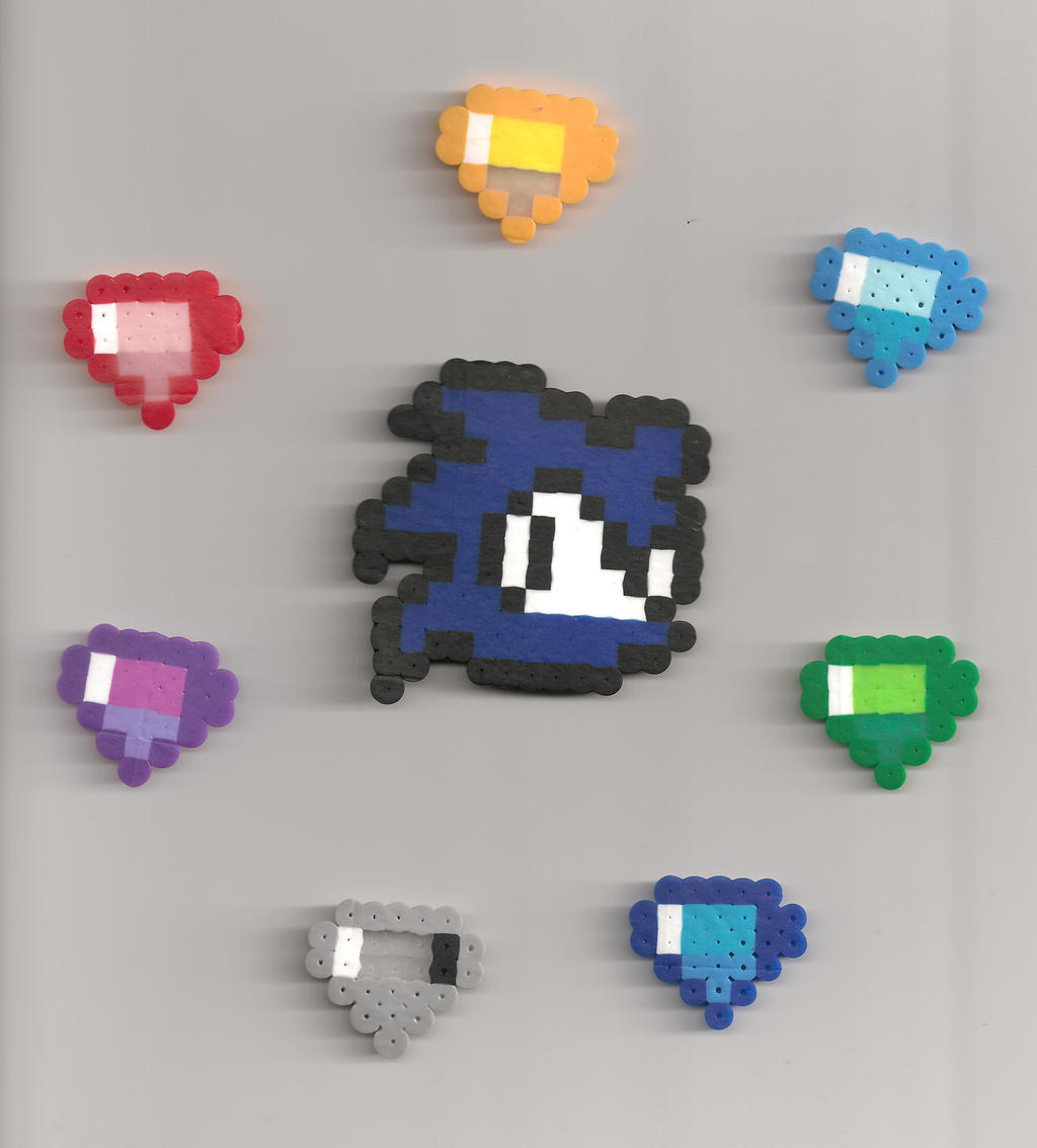 Chaos Emeralds Sprite Set Sonic the Hedgehog Perler Beads 