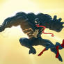 venom vs spiderman colored
