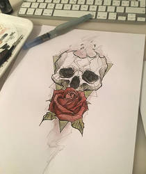 skull rose color