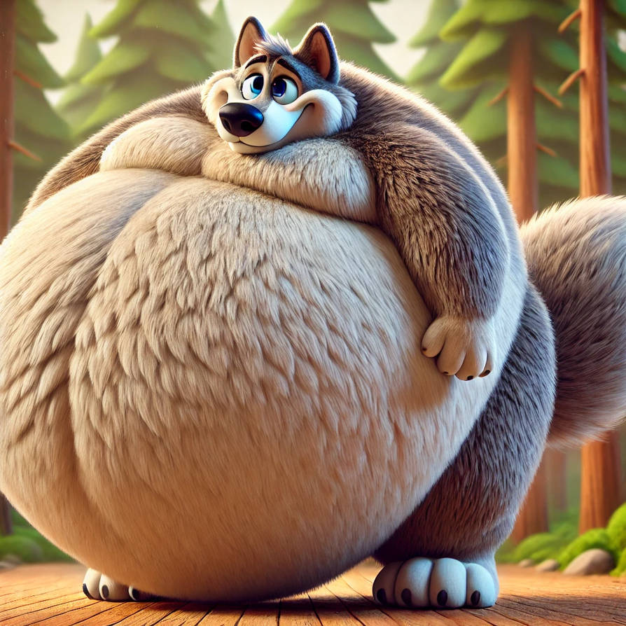 Fat wolf 4 by sadhaizz on DeviantArt