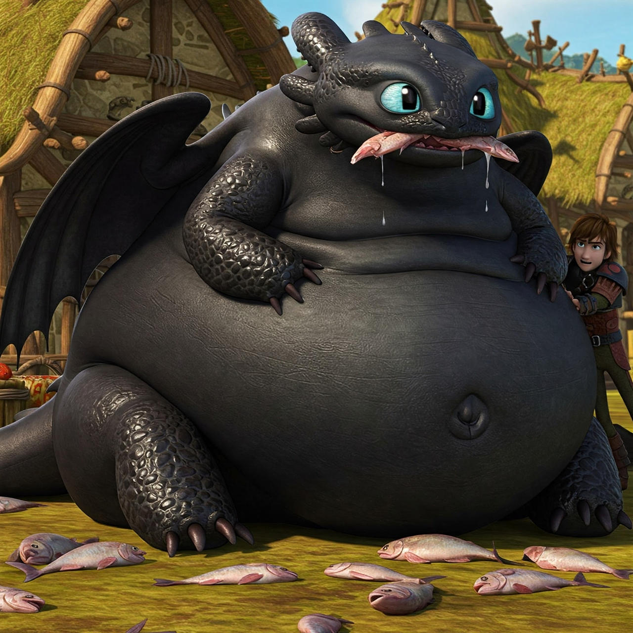 Whight Toothless Toothless too hevay weight gain by sadhaizz on DeviantArt