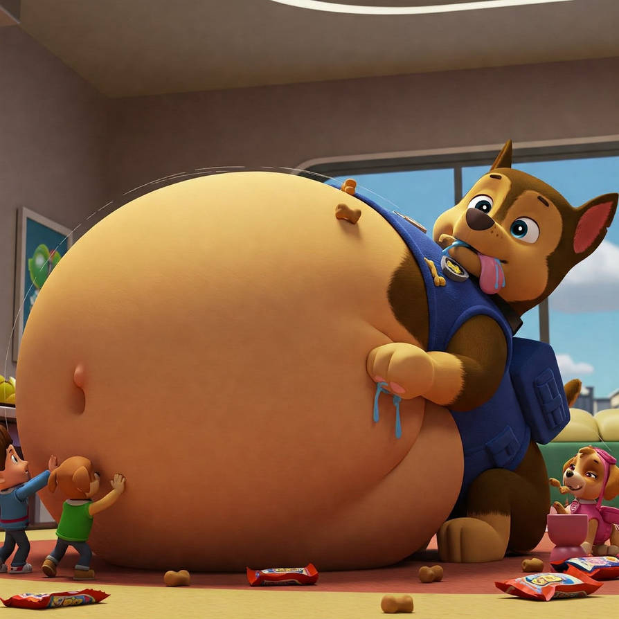 Chase fat belly expansion by sadhaizz on DeviantArt