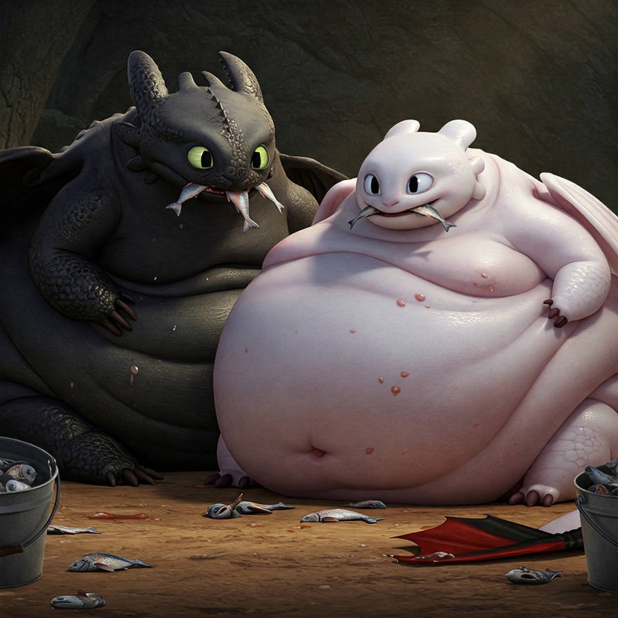 Whight Toothless Toothless and His wife weight gain by sadhaizz on DeviantArt