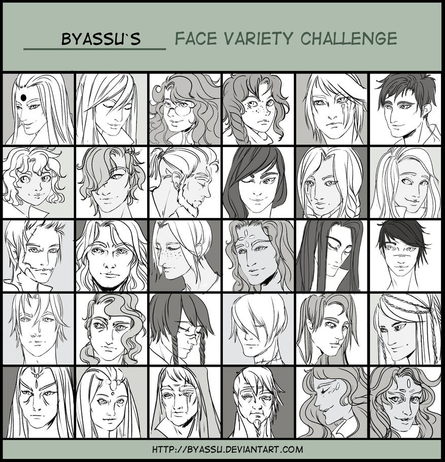 Variety Mod Faces Face variety Challenge by Byassu on DeviantArt