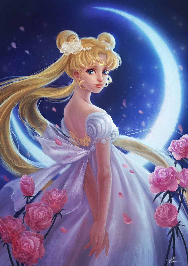 Самую принцессу. Sailor Moon принцесса Серенити арт. Сейлормун Фея. Сейлормун арт.