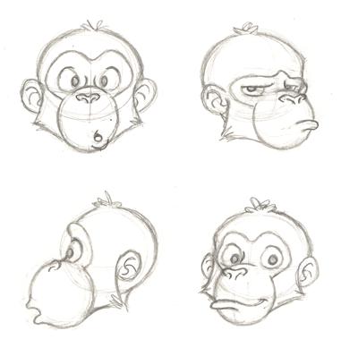 chimp face sketches by PixarVixen on DeviantArt