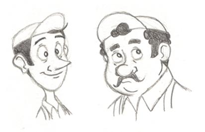 Luigi and Guido human sketches