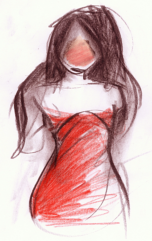 Woman in red