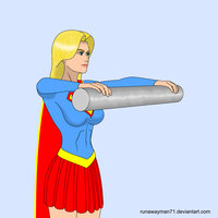 Supergirl - Bending steel bars (animated GIF)