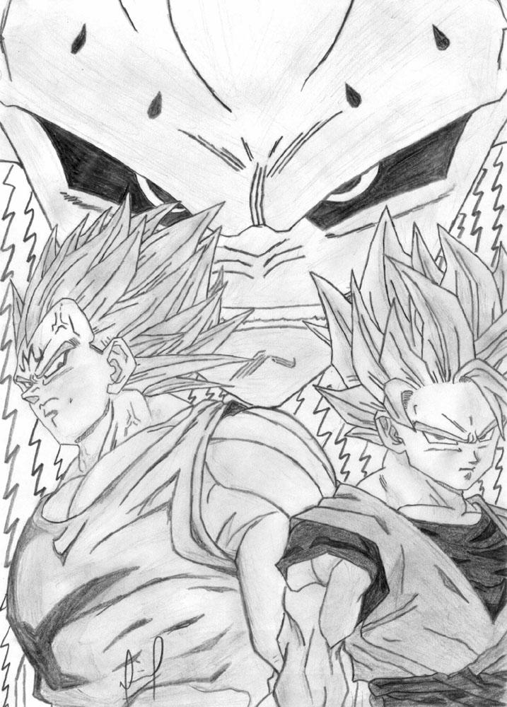Goku SSJ2, Majin Vegeta e Boo by LuffyWKF on DeviantArt