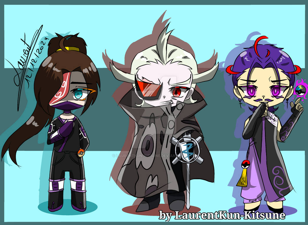 Chibi Vers Pkmn Ocs/ Cannon || The trio battle || chibi by LaurentKun-Kitsune on ...