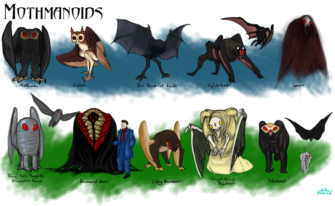 Cryptid Mythos - Mothmanoids by ValhaHazred on DeviantArt