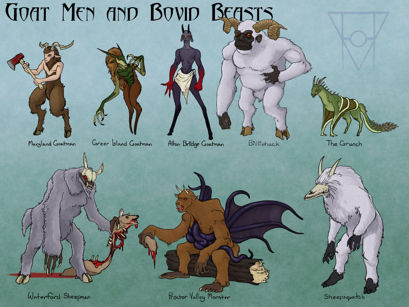 Male Cryptids Cryptid Mythos - Goat Men and Bovid Beasts by ValhaHazred on DeviantArt