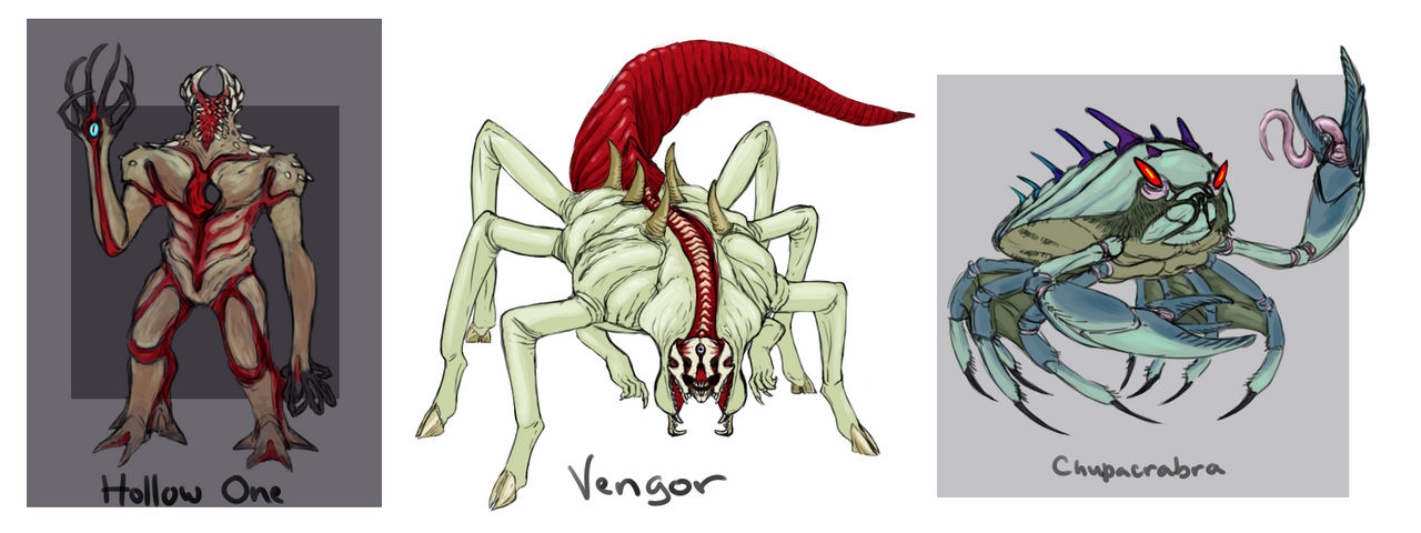 Three Random Monsters by ValhaHazred on DeviantArt