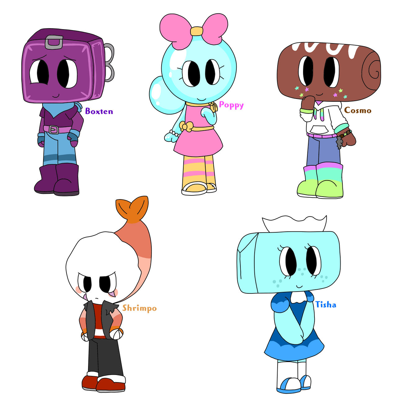 Dandys World characters in my art style 2/4 by KatietheBearhusky174 on