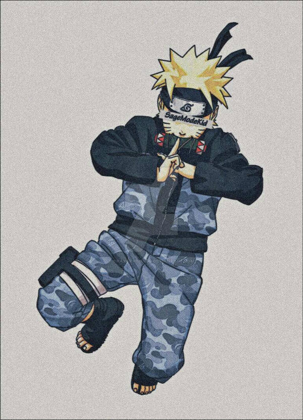 Naruto Blue Bape pattern edit by CrayCrayMado on DeviantArt