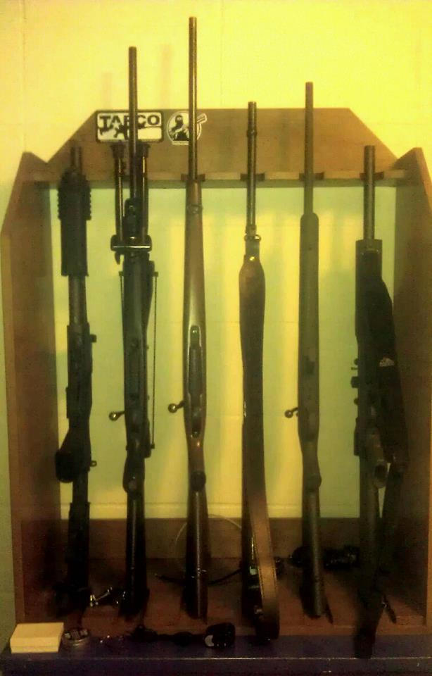 Wood gun rack I built by JohnnyUnikorn on DeviantArt