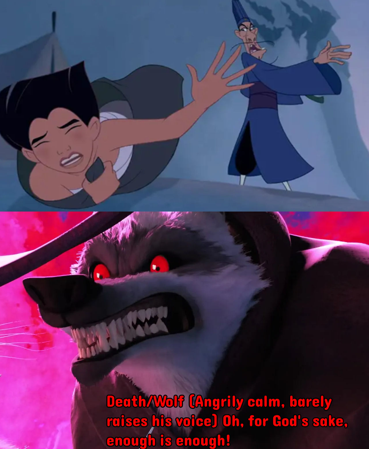 Chi Fu Death/Wolf's Angrily Calm at Chi Fu Hurting Mulan by Tayla-Chan2023 on ...