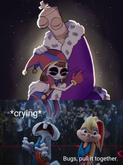 Kinger Comforting Pomni Makes Bugs Bunny Cry by Tayla-Chan2023 on ...