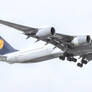 Lufthansa A346 on an overcast approach