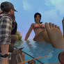 Giantess Lara by the Shore