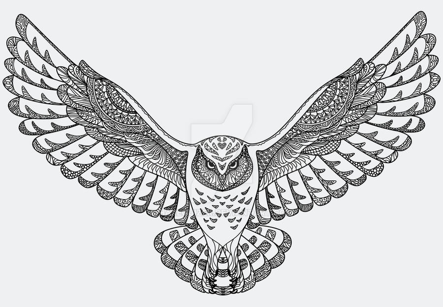 Download Snowy Owl Zentangle By Hareguizer On Deviantart