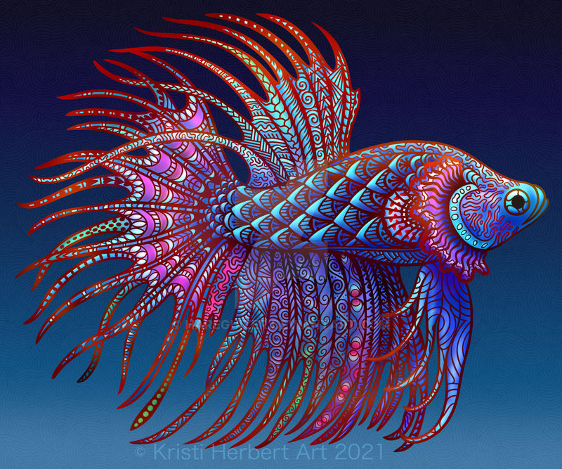 Download Betta Fish Zentangle By Hareguizer On Deviantart
