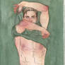 Men undressing in green