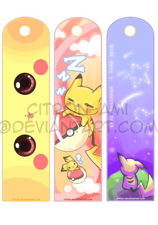 Bookmarks Pikachu Set By Citron Ami On DeviantArt