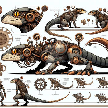 Steampunk Lizard - Adoptable